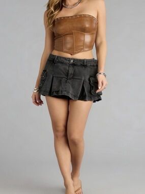 Y2K Wild Fable Skort Black Cargo Mini Skort with Utility Pockets